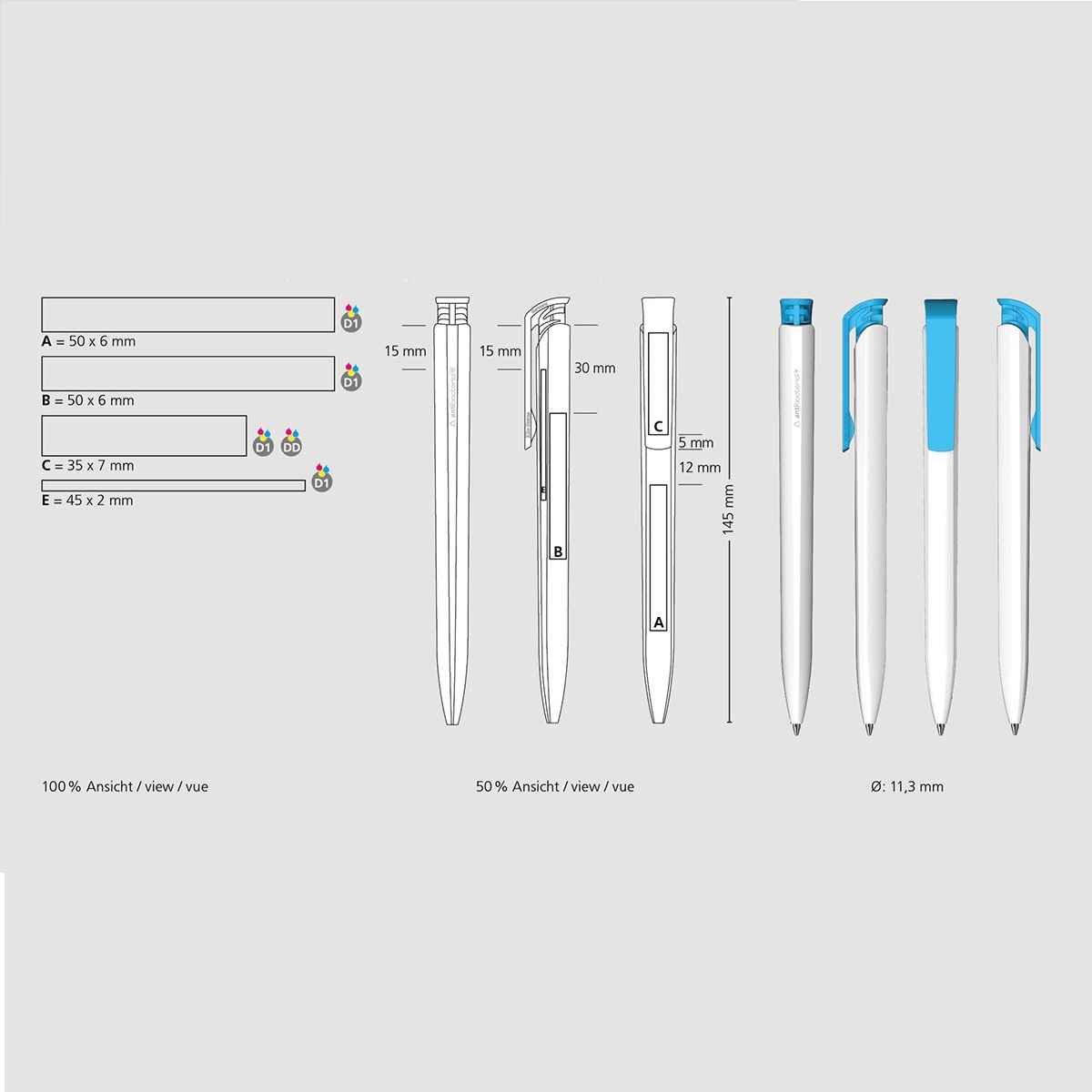 Trias Recycled Antibacterial Ball Pen